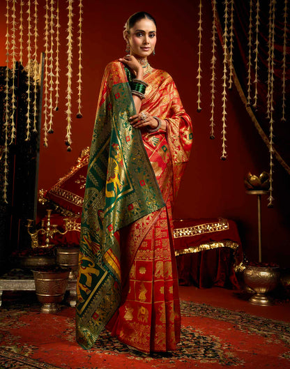 Red Silk Woven Patola Saree