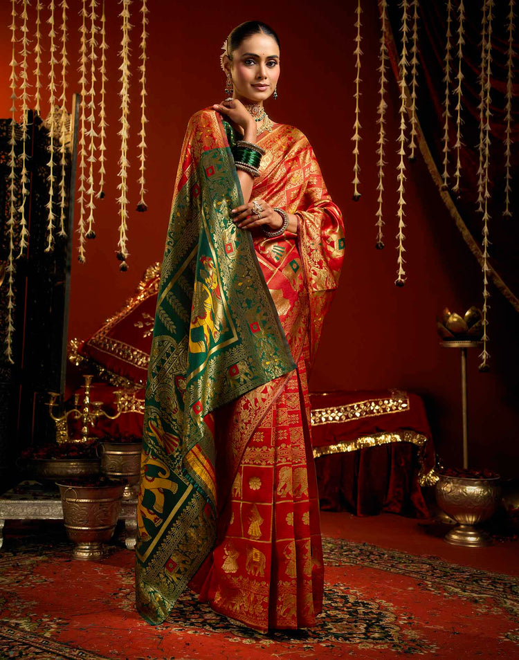 Red Silk Woven Patola Saree