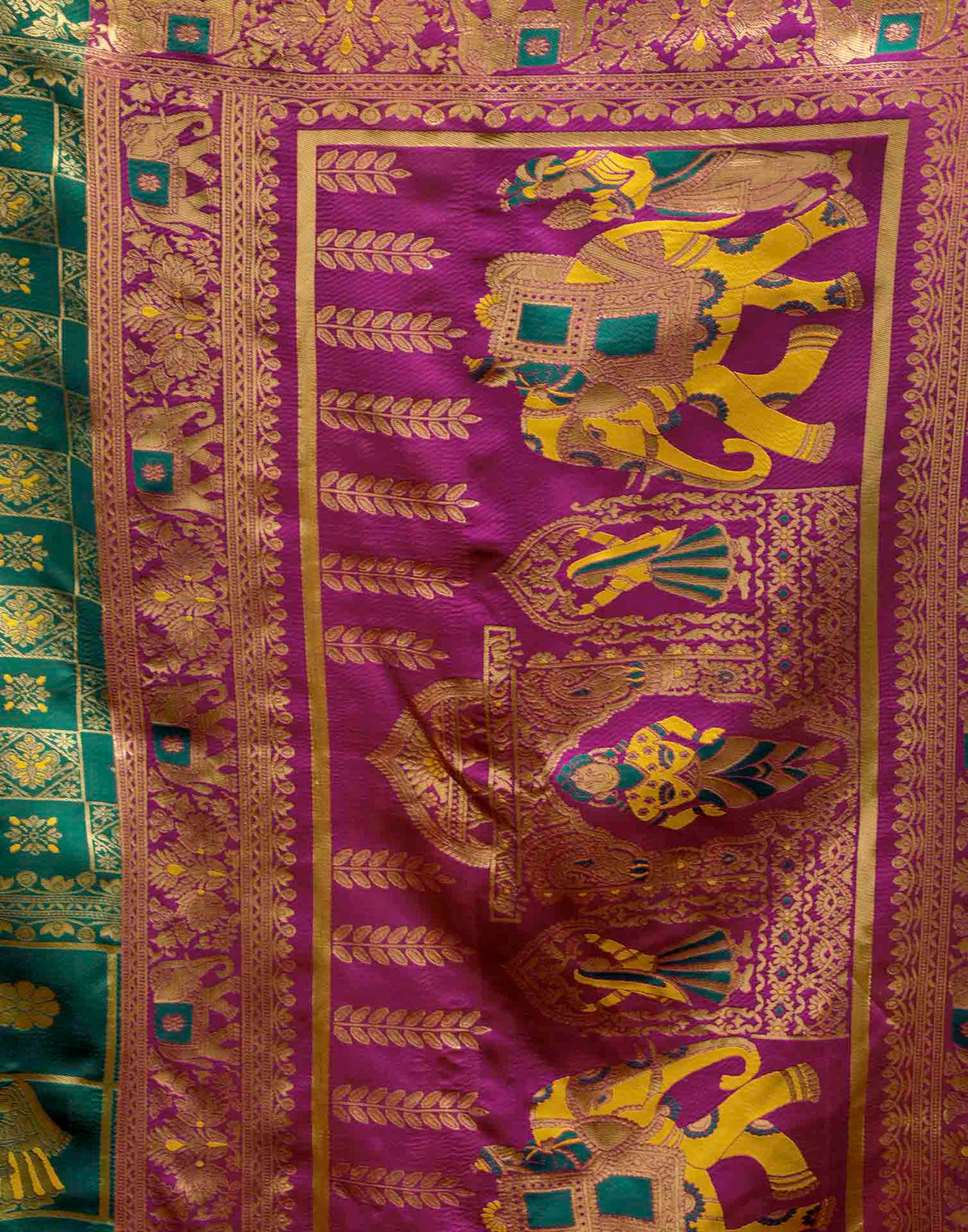Teal Blue Silk Woven Patola Saree