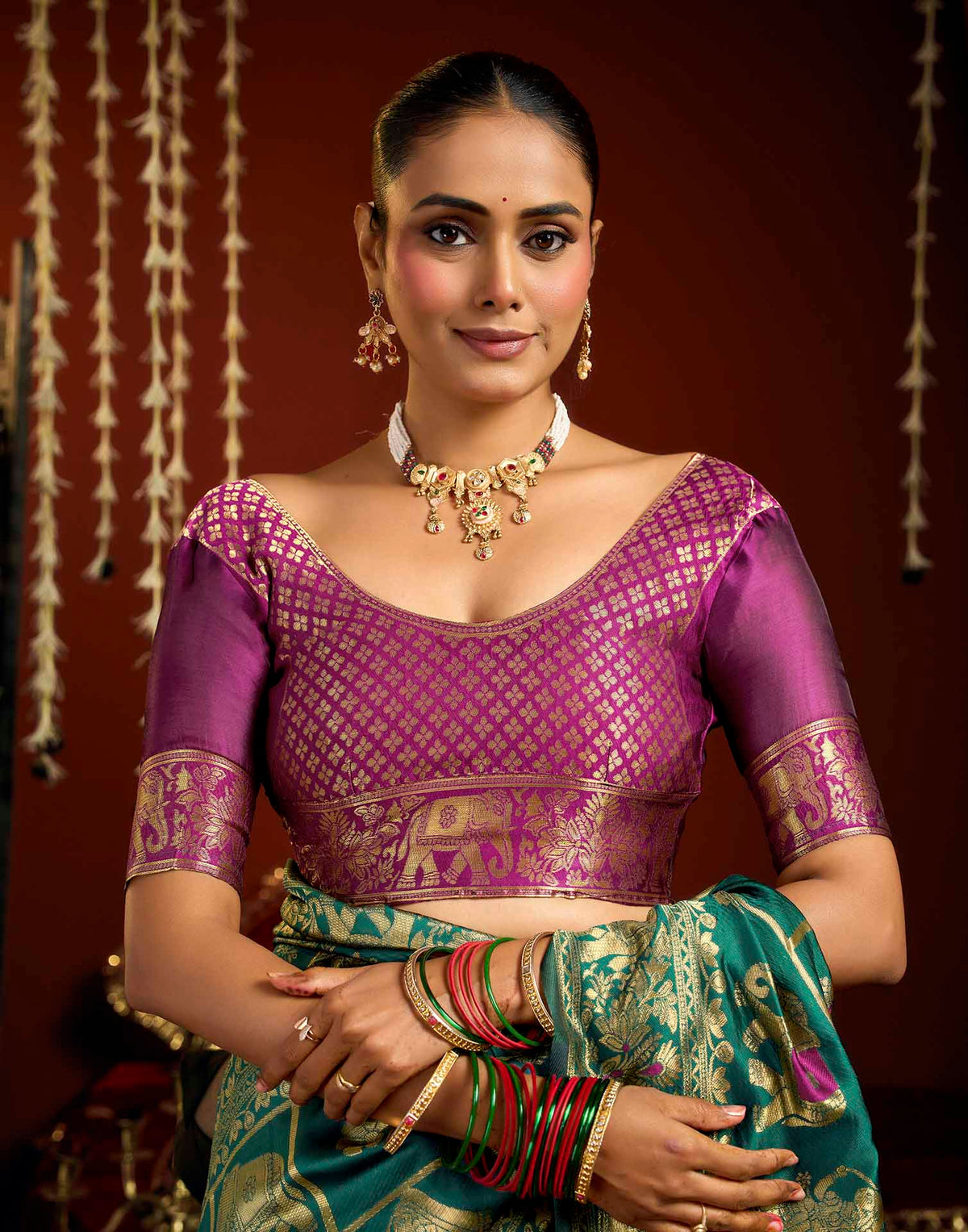 Teal Blue Silk Woven Patola Saree