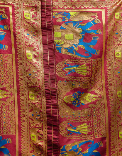 Parrot Green Silk Woven Patola Saree