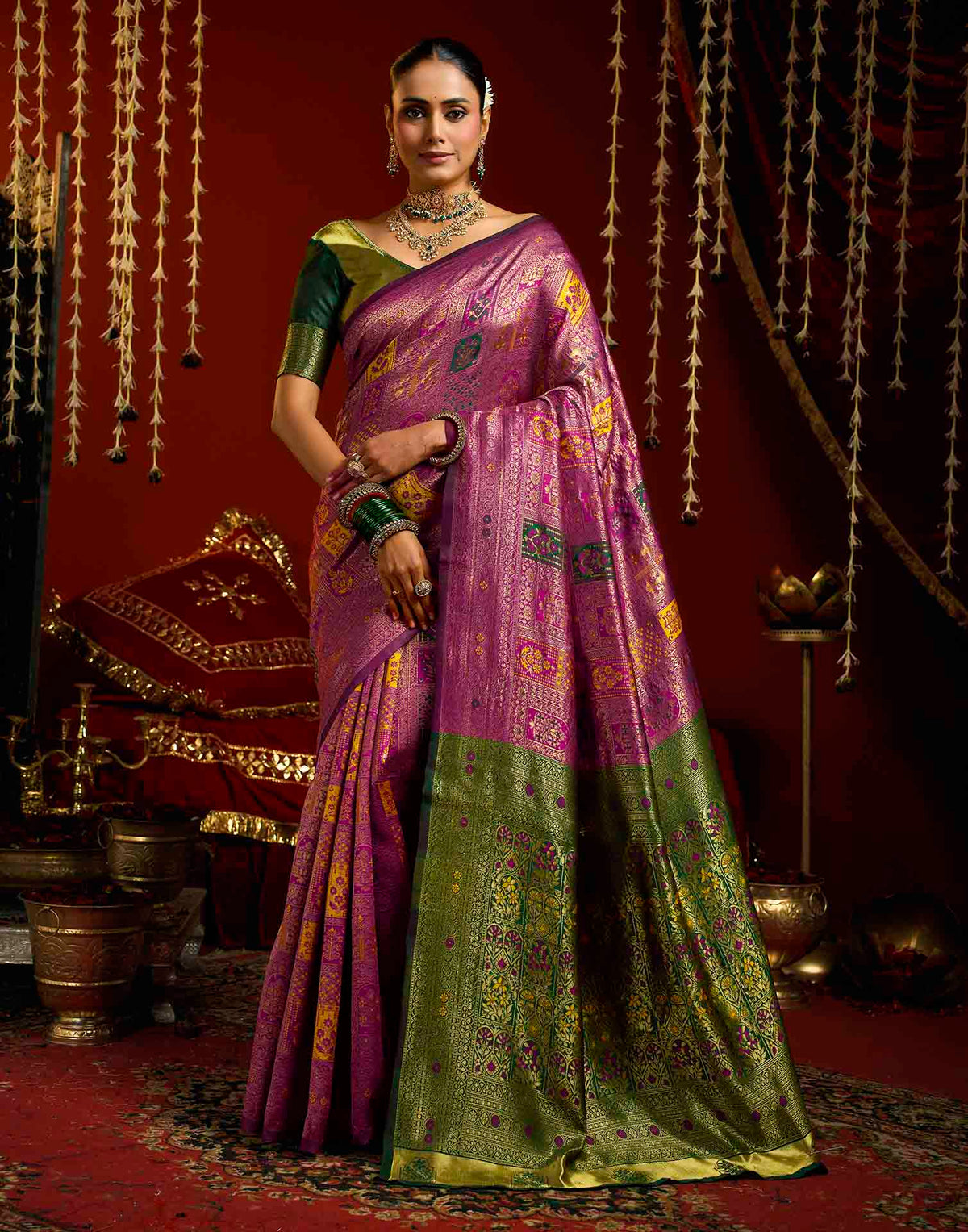 Purple Silk Woven Banarasi Saree