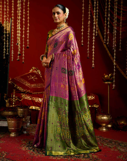 Purple Silk Woven Banarasi Saree
