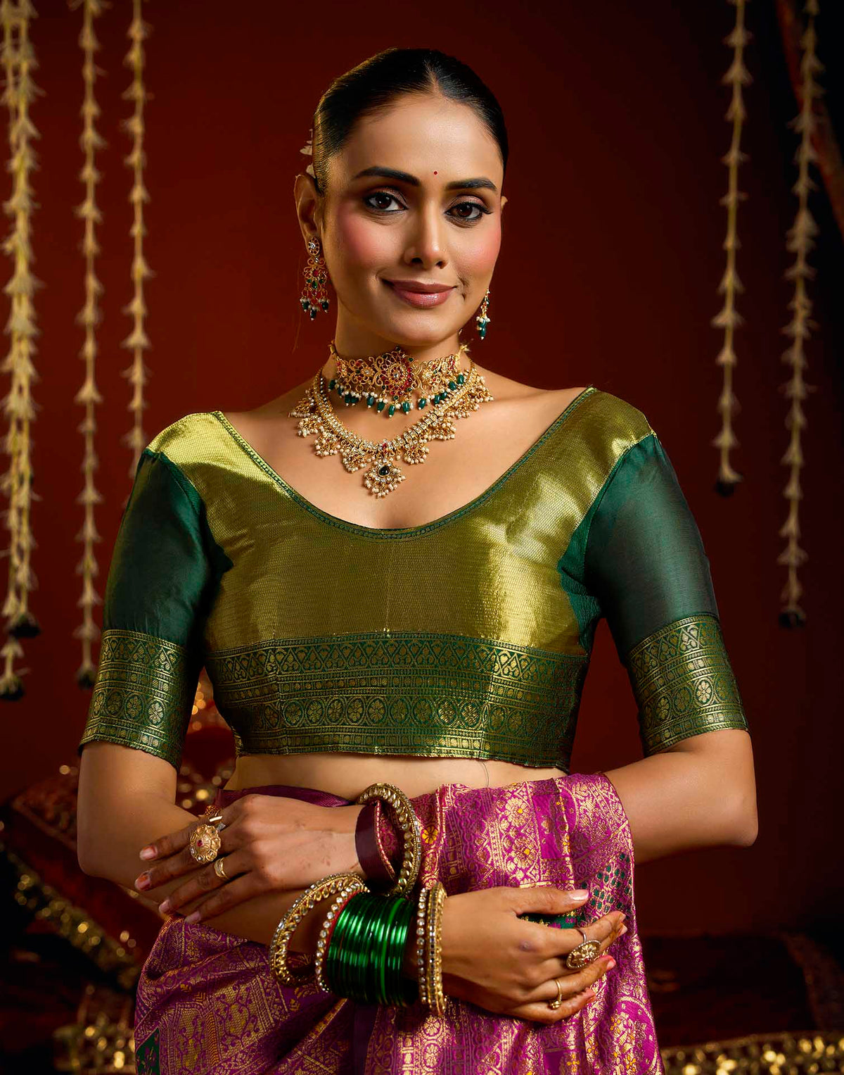 Purple Silk Woven Banarasi Saree
