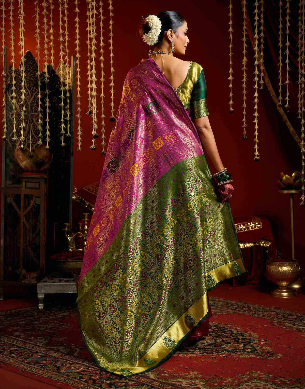 Purple Silk Woven Banarasi Saree