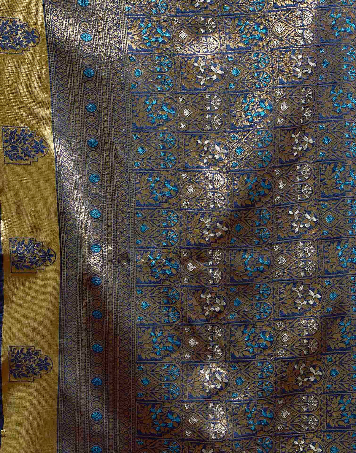 Sky Blue Silk Woven Banarasi Saree