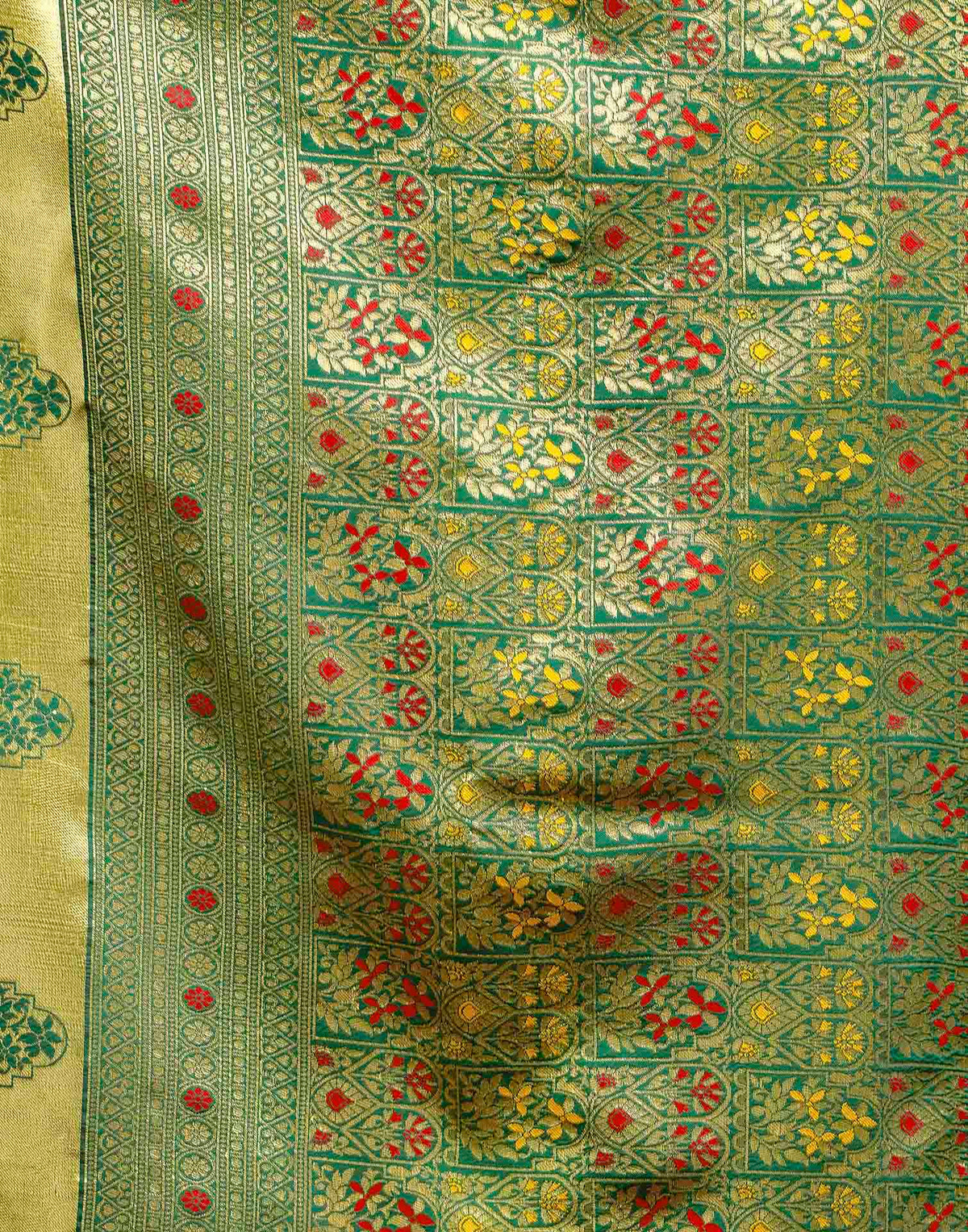 Bright Red Silk Woven Banarasi Saree