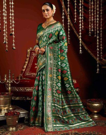 Green Silk Woven Patola Saree