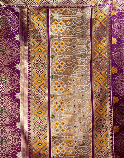 Wine Silk Woven Patola Saree
