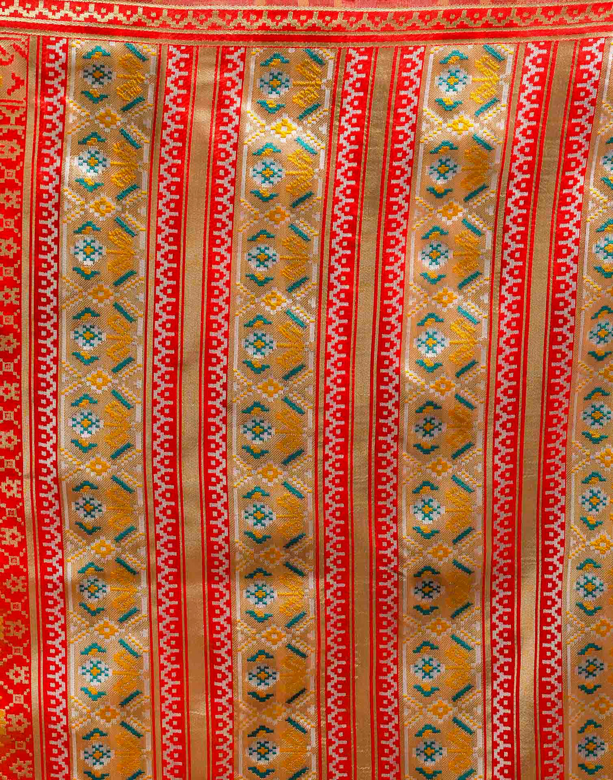 Bright Red Silk Woven Patola Saree