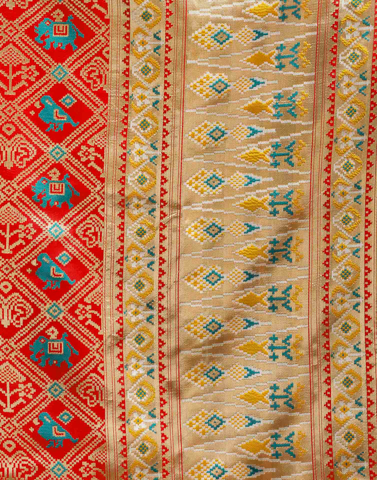 Bright Red Silk Woven Patola Saree