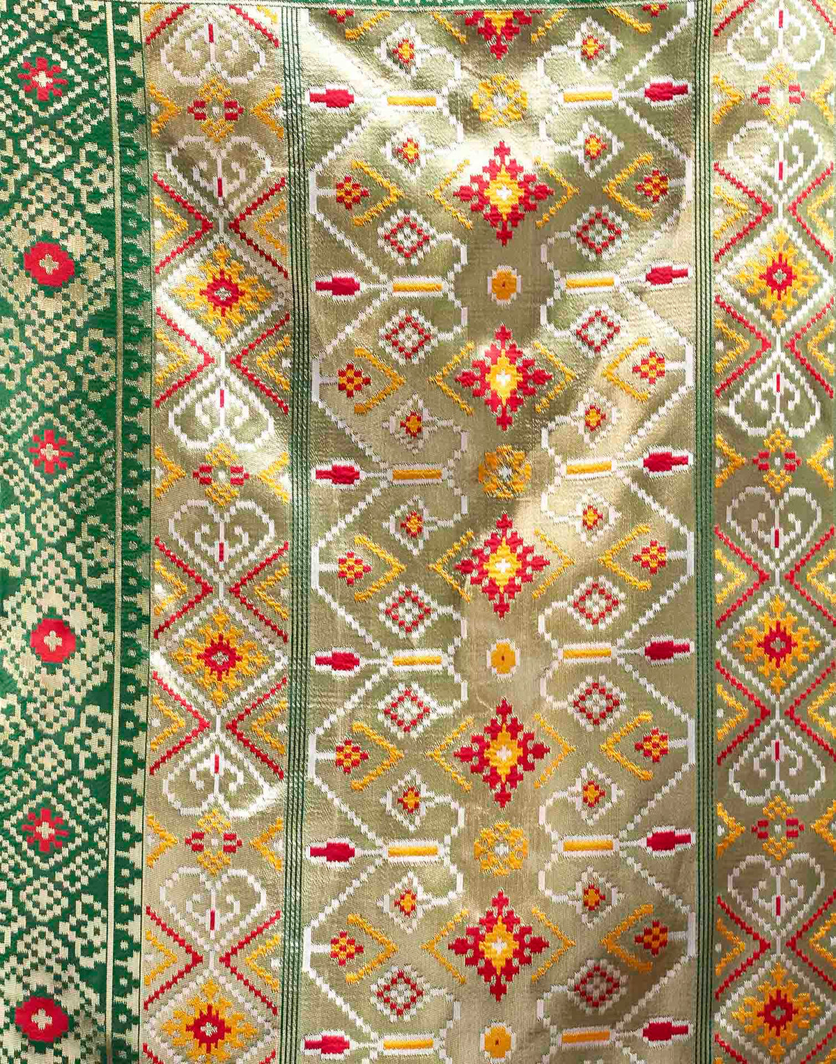 Green Silk Woven Patola Saree