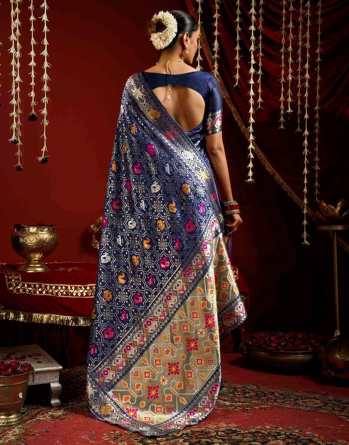 Royal Blue Silk Woven Patola Saree