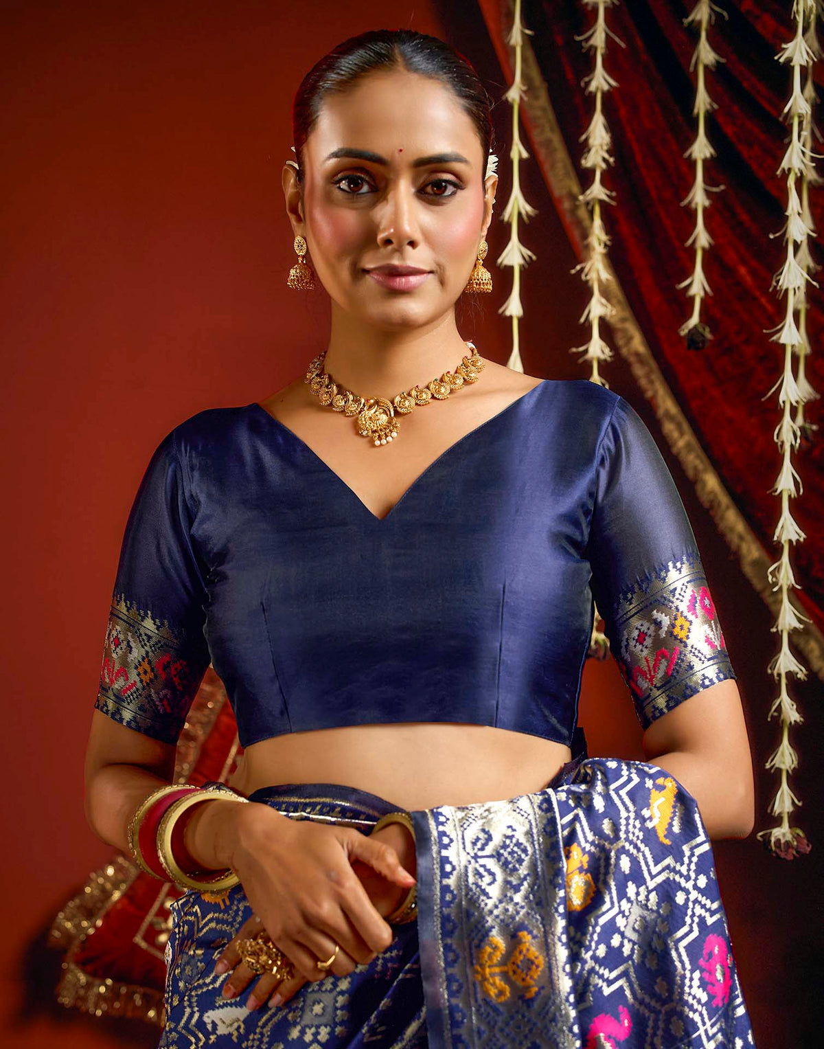 Royal Blue Silk Woven Patola Saree