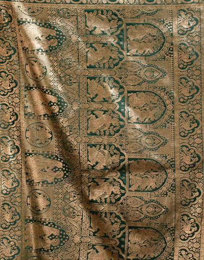 Dark Green Silk Woven Banarasi Saree