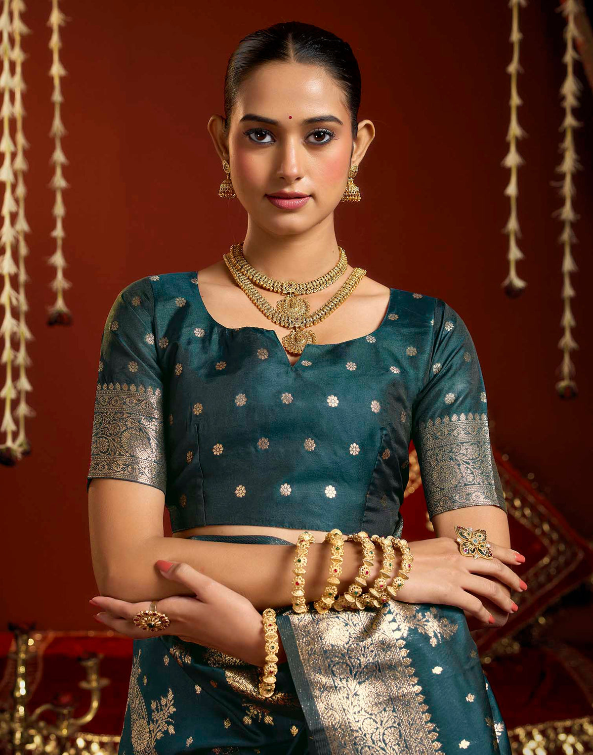 Blue Silk Woven Banarasi Saree
