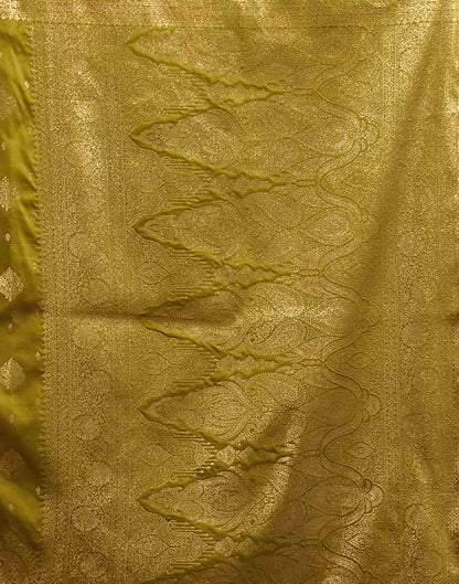 Mehandi Green Silk Woven Banarasi Saree