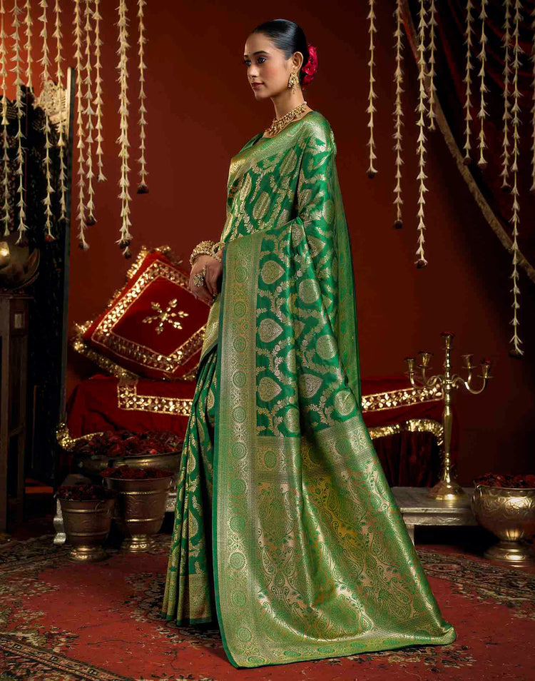 Green Silk Woven Banarasi Saree