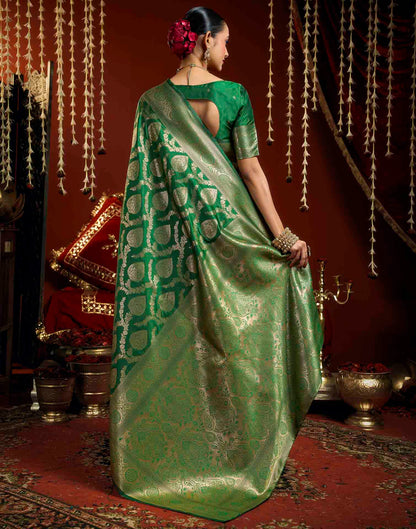 Green Silk Woven Banarasi Saree