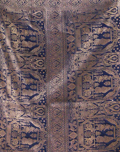 Royal Blue Silk Woven Banarasi Saree