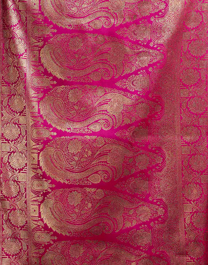 Magenta Silk Woven Banarasi Saree