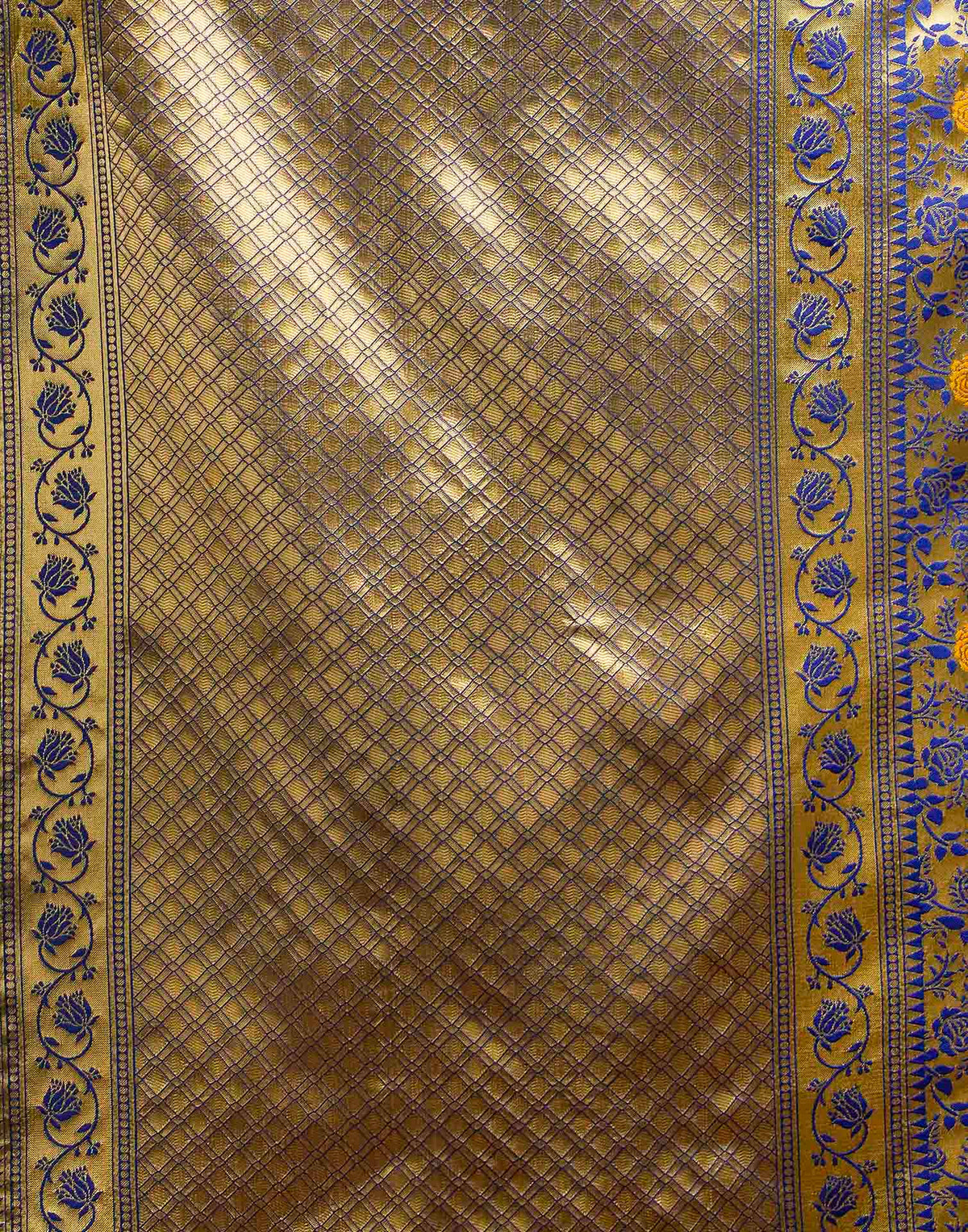 Navy Blue Silk Woven Banarasi Saree