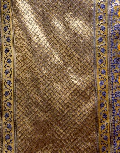 Navy Blue Silk Woven Banarasi Saree