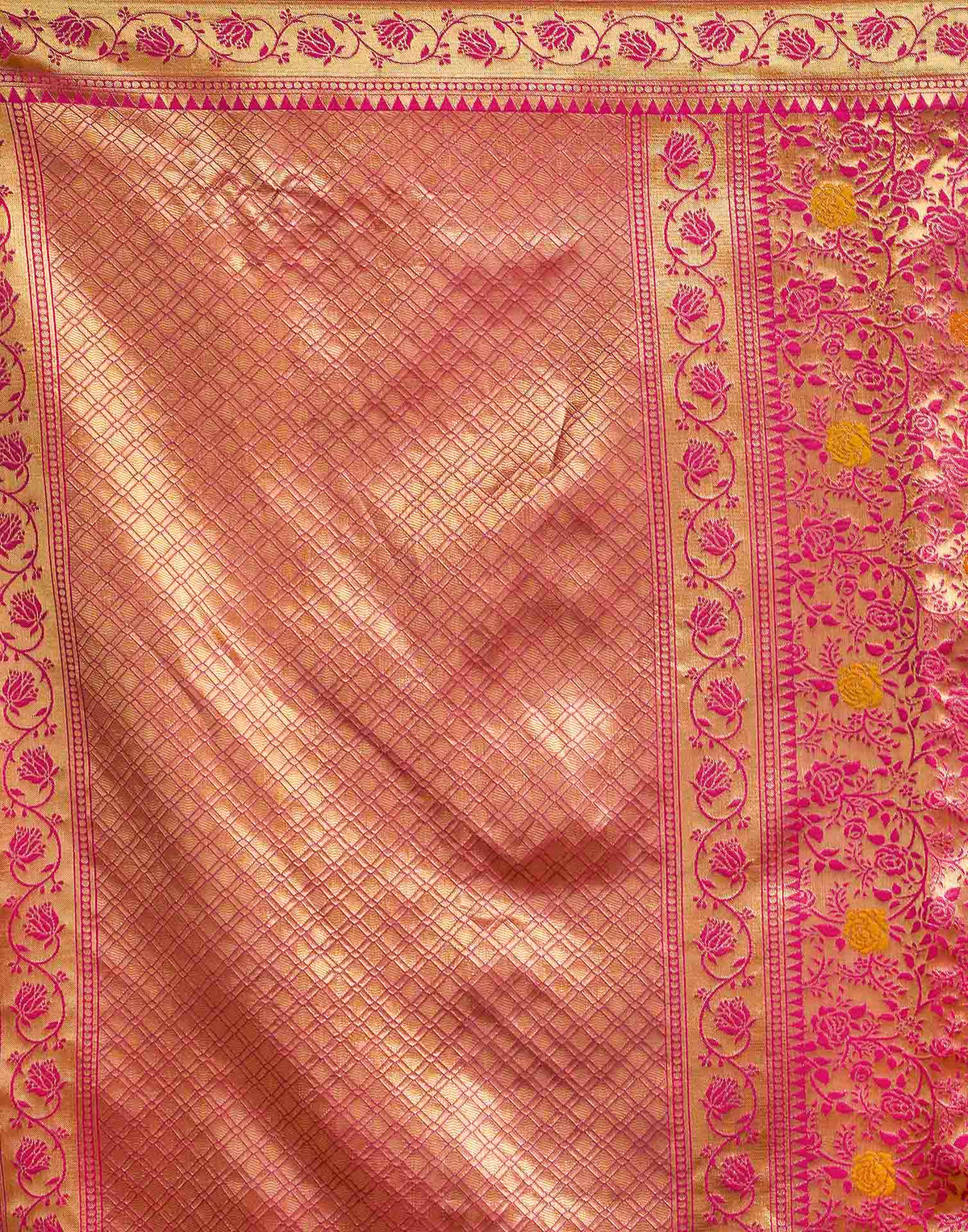 Magenta Silk Woven Banarasi Saree
