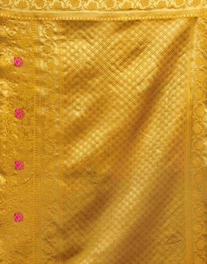 Yellow Silk Woven Banarasi Saree