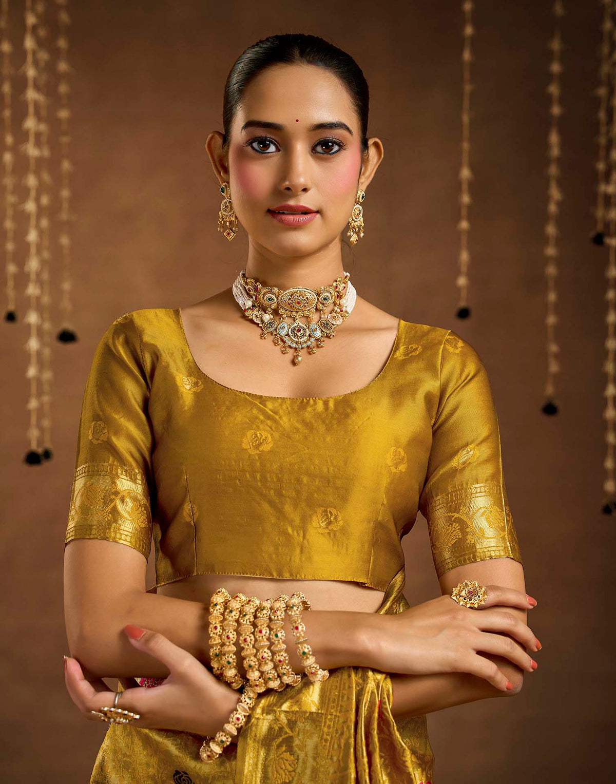 Yellow Silk Woven Banarasi Saree