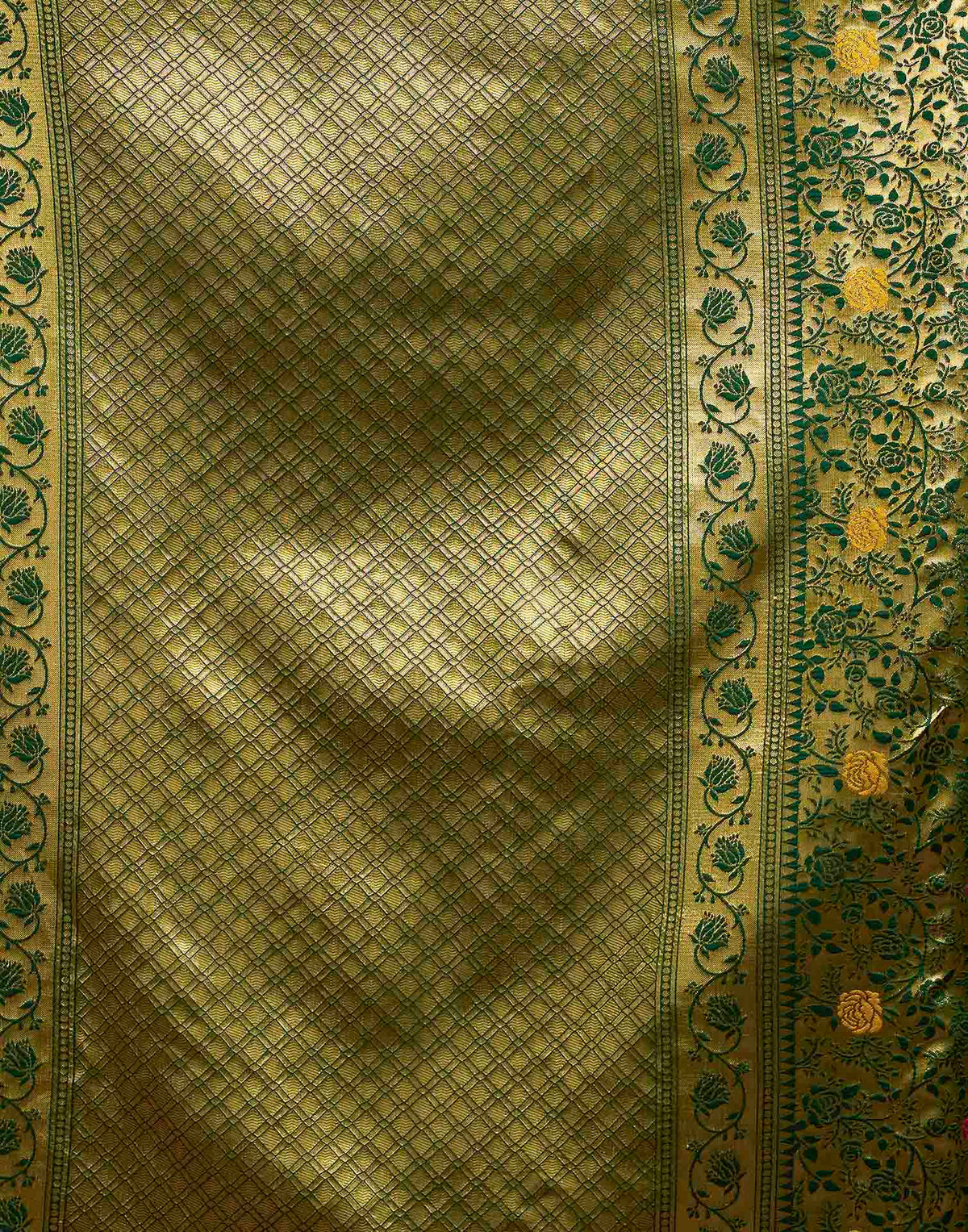 Dark Green Silk Woven Banarasi Saree