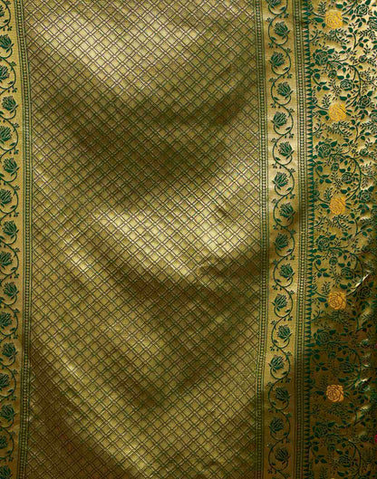 Dark Green Silk Woven Banarasi Saree