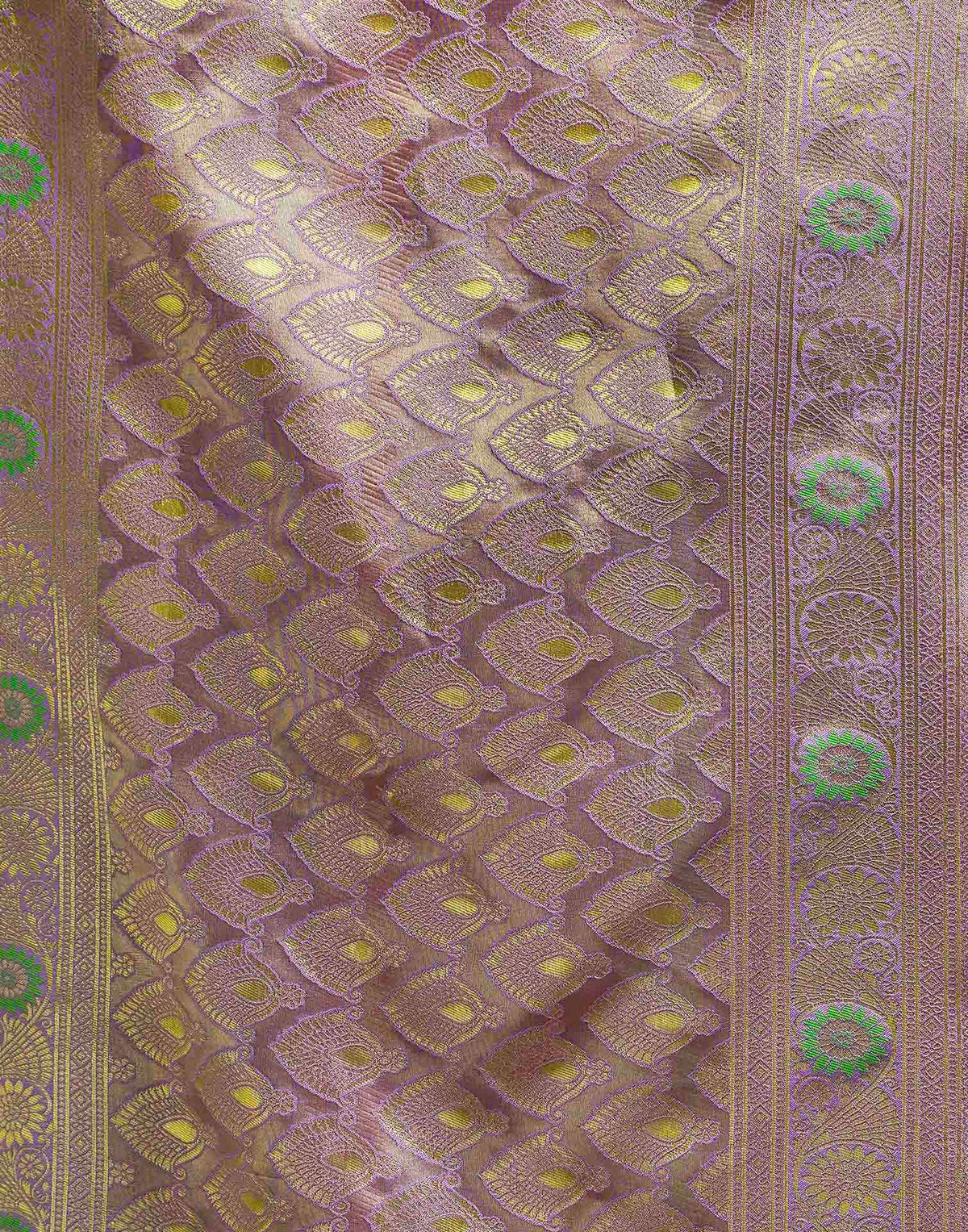 Lavender Silk Woven Banarasi Saree