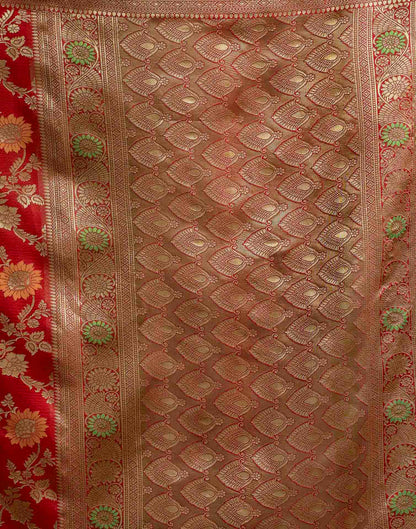 Red Silk Woven Banarasi Saree