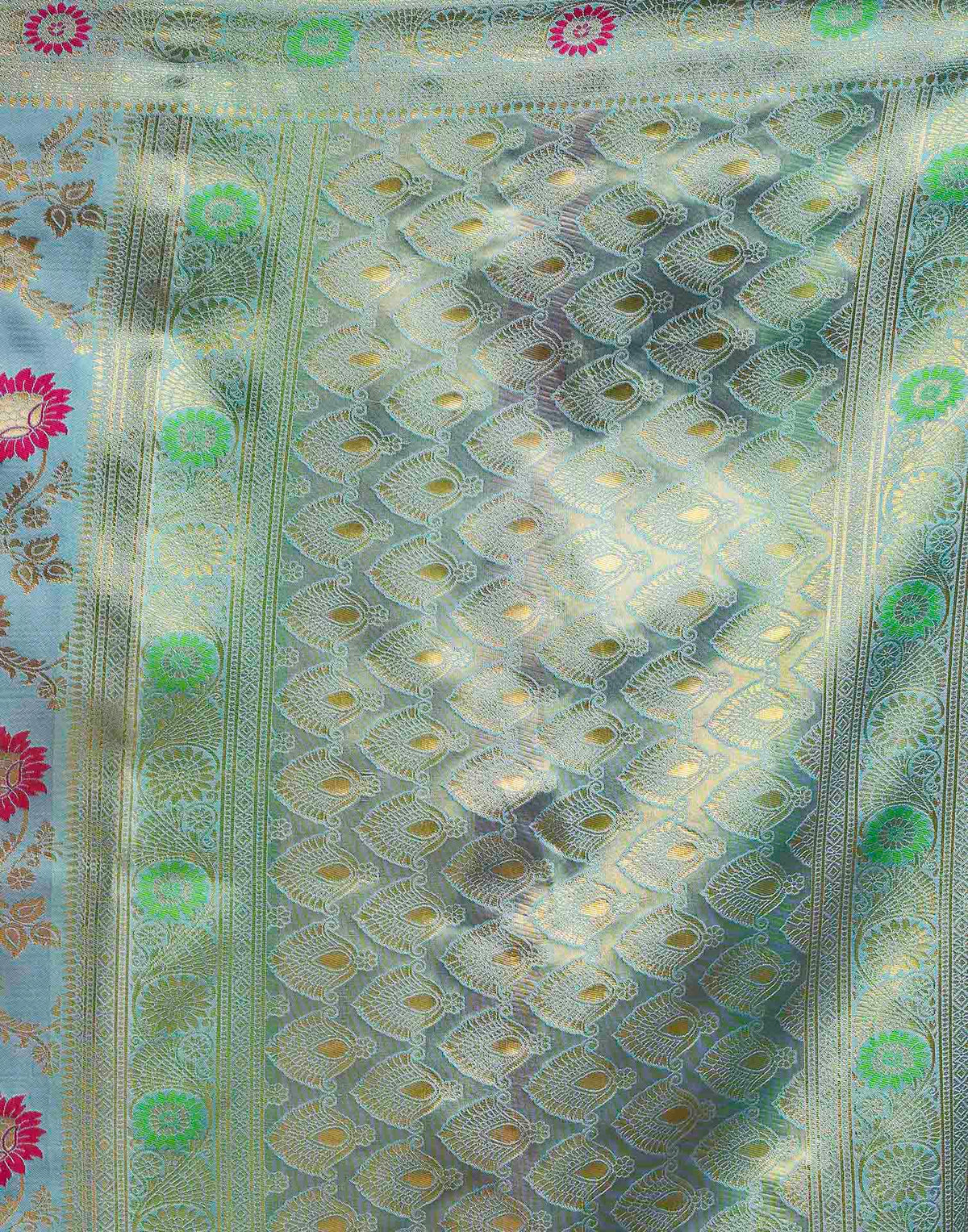 Sky Blue Silk Woven Banarasi Saree