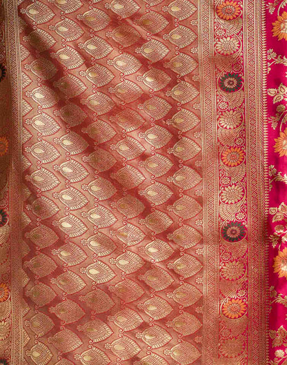 Pink Silk Woven Banarasi Saree