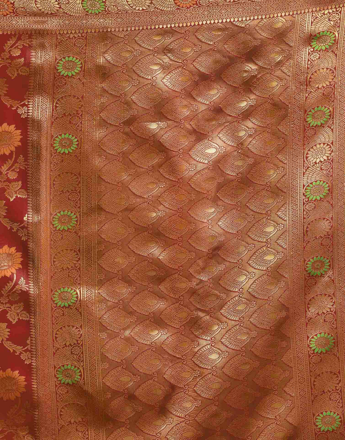Maroon Silk Woven Banarasi Saree