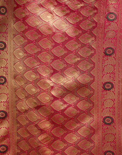 Pink Silk Woven Banarasi Saree