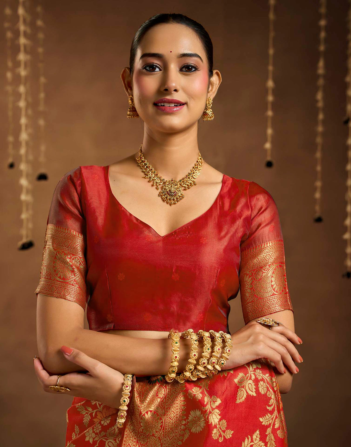 Red Silk Woven Banarasi Saree