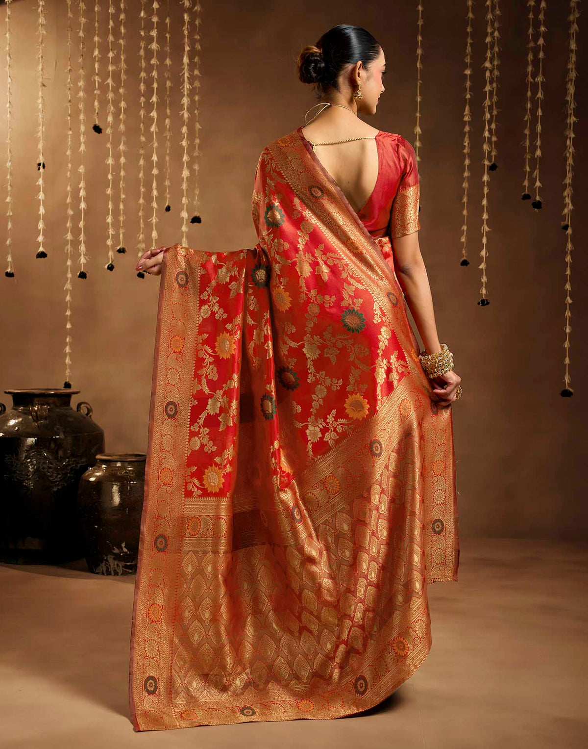 Red Silk Woven Banarasi Saree