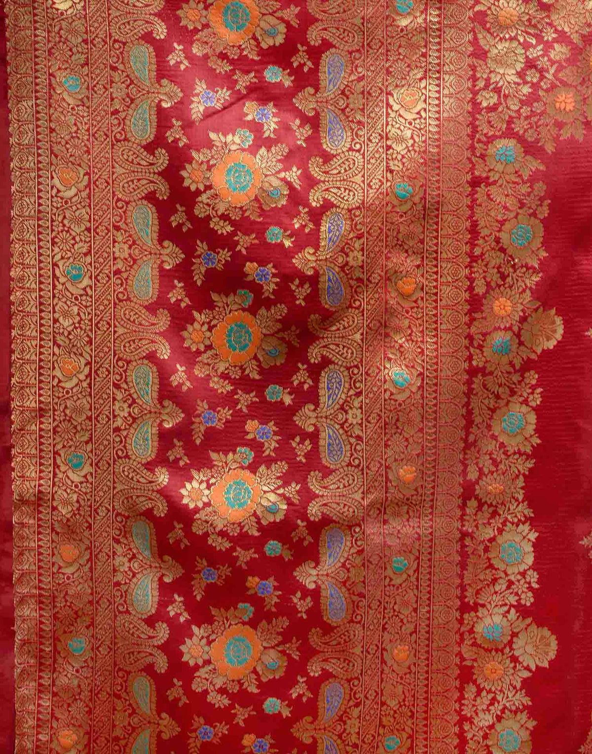 Maroon Silk Woven Banarasi Saree