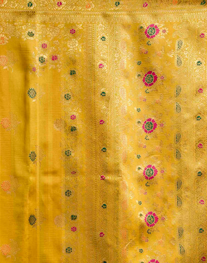 Yellow Silk Woven Banarasi Saree