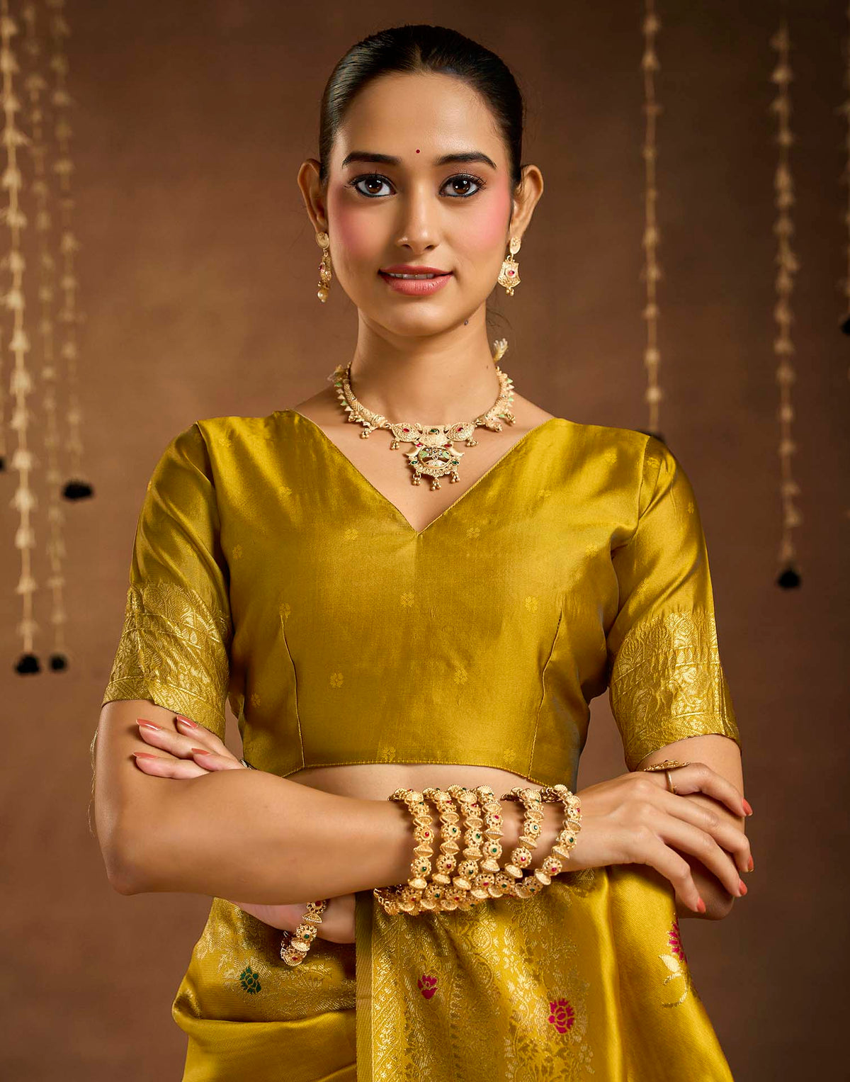 Yellow Silk Woven Banarasi Saree