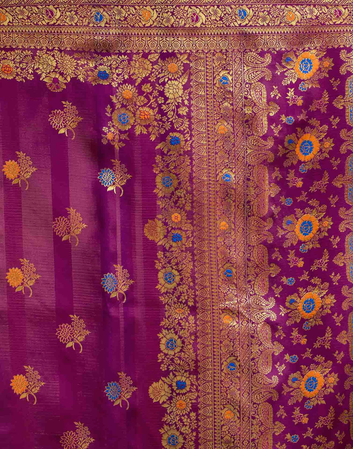 Wine Silk Woven Banarasi Saree