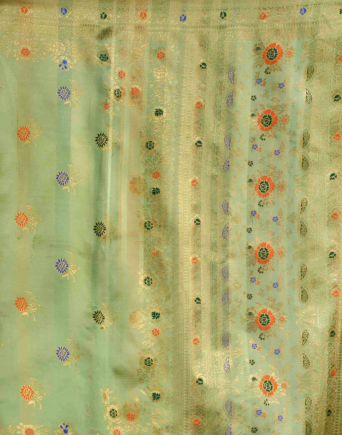 Pista Green Silk Woven Banarasi Saree