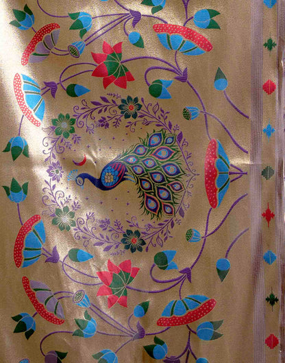 Lilac Purple Silk Woven Paithani Saree
