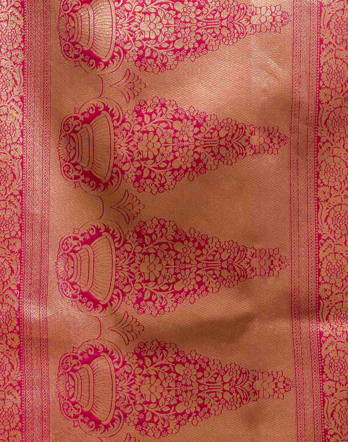 Dark Pink Silk Woven Banarasi Saree