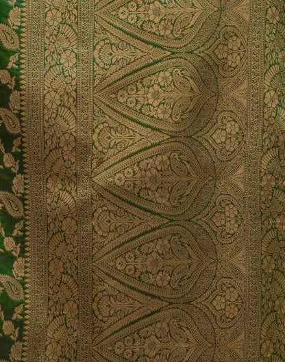 Dark Green Silk Woven Banarasi Saree