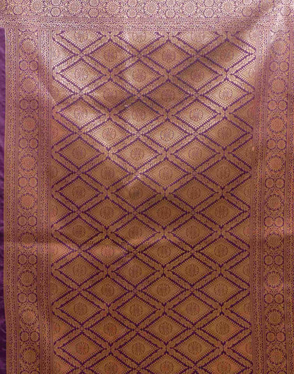Wine Silk Woven Banarasi Saree