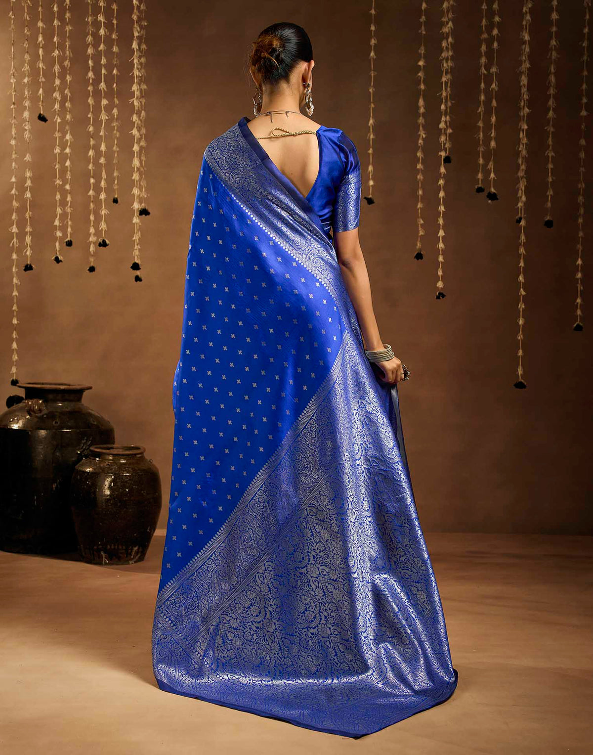 Blue Silk Woven Banarasi Saree